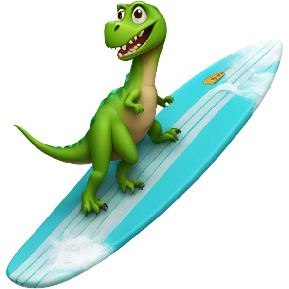 Dinosaur on a surfboard  emoji