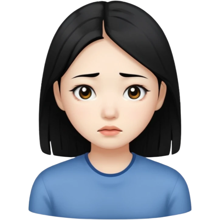 大黑眼圈 睡眠不足 sleepy 亚洲女孩 emoji