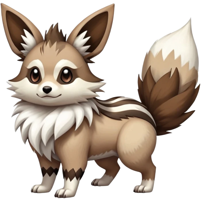 zigzagoon-Eevee-linoone-furret-Fakémon-hybrid-creature (full body)  emoji
