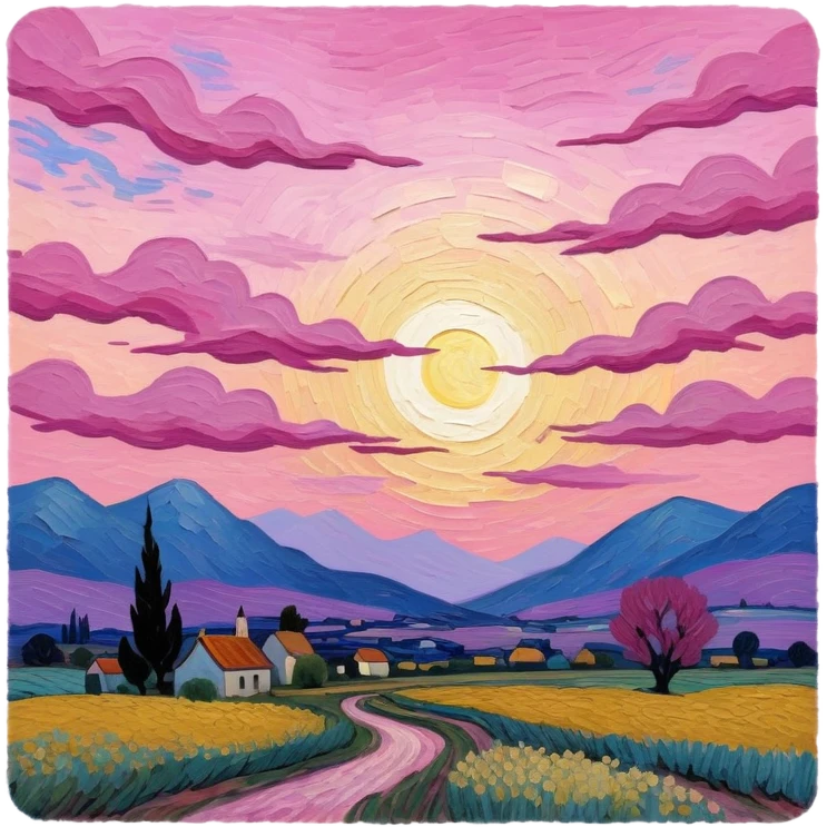 pink van gogh style spam sky emoji
