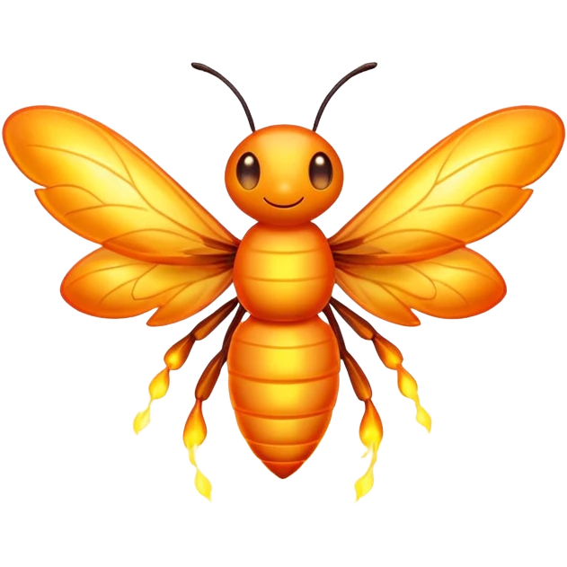 Firefly with wings made out of fire emoji