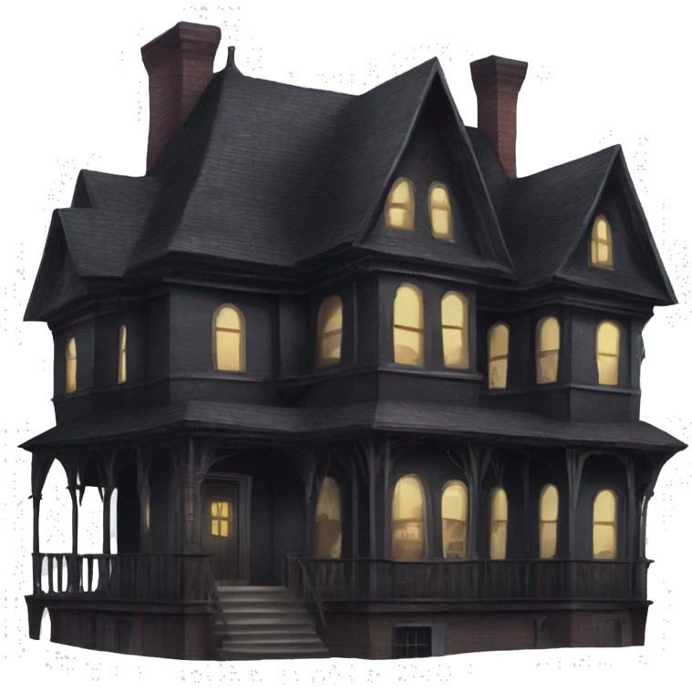 Dark dilapidated 8 story sprawling Haunted Addams manor hotel with attached garage Nevermore Academy  emoji