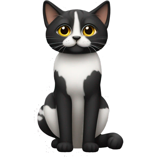 Чёрный кот и белый кот обнимаются emoji