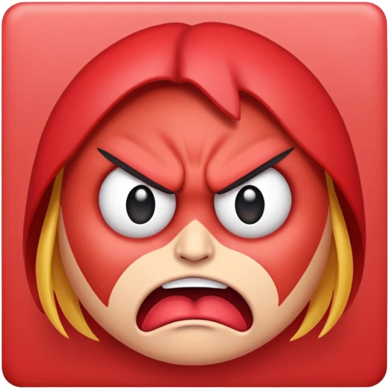 angry face emoji which is also rolling it's eyes emoji