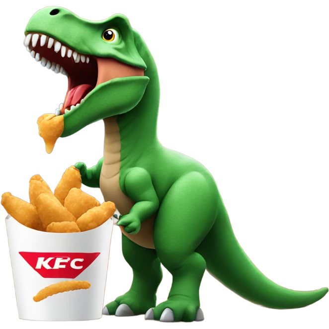 Dinosaur eating kfc emoji