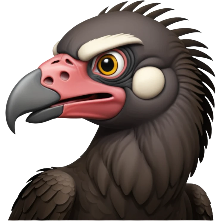   Old black angry  vulture looking ahead emoji