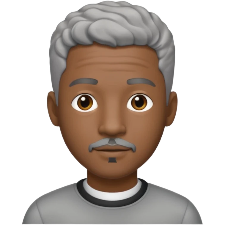 A cool debinaire black man with a very short wavy gray haired crew cut and a very short trimmed goatee. emoji