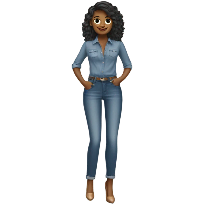 Jeans, blouse, heels  emoji