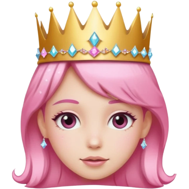 pink girl glitter crown emoji
