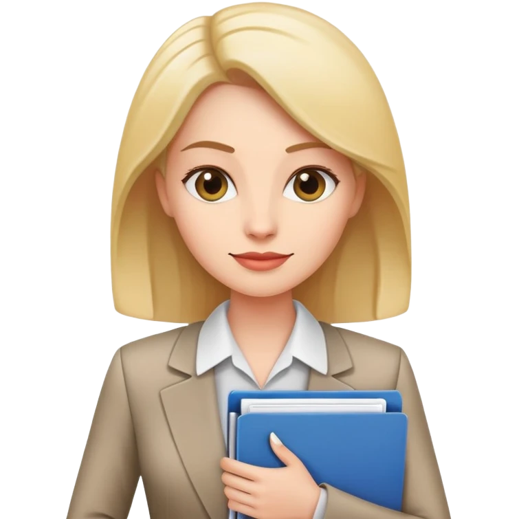 business woman with file folder and documents emoji
