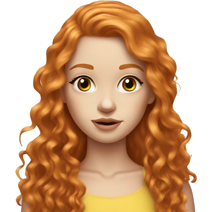 beautiful top model ginger girl long hair emoji