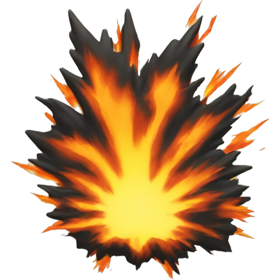 explosion with yeah on fire emoji