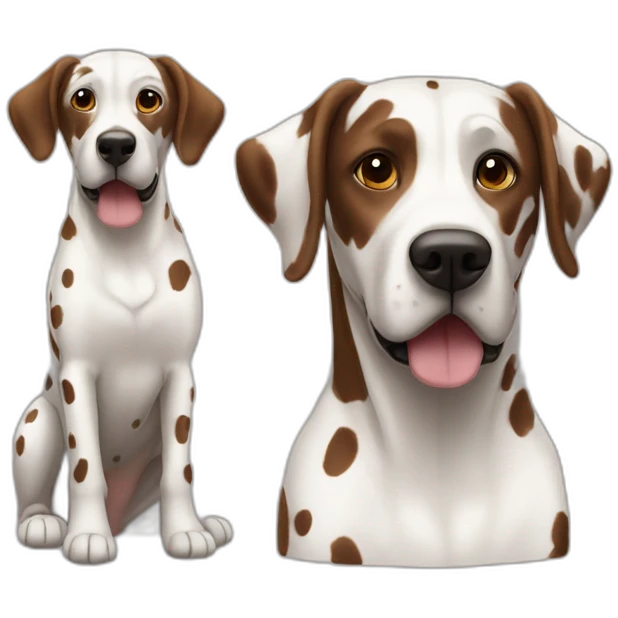 Brown Dalmatiner next to dalmatiner emoji