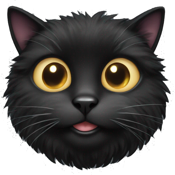 Black fluffy cat emoji