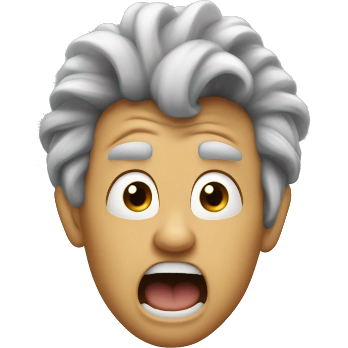 Albert eintien screaming with his hair up emoji