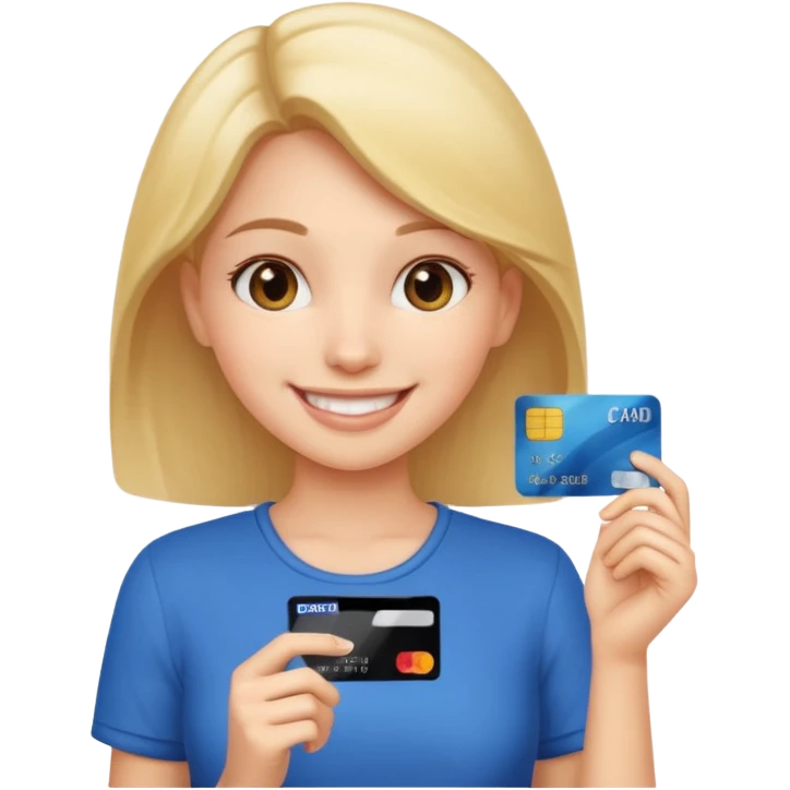 girl with a credit card emoji