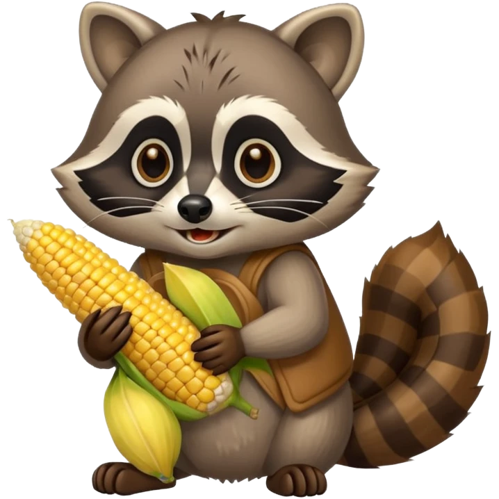 racoon with corn emoji