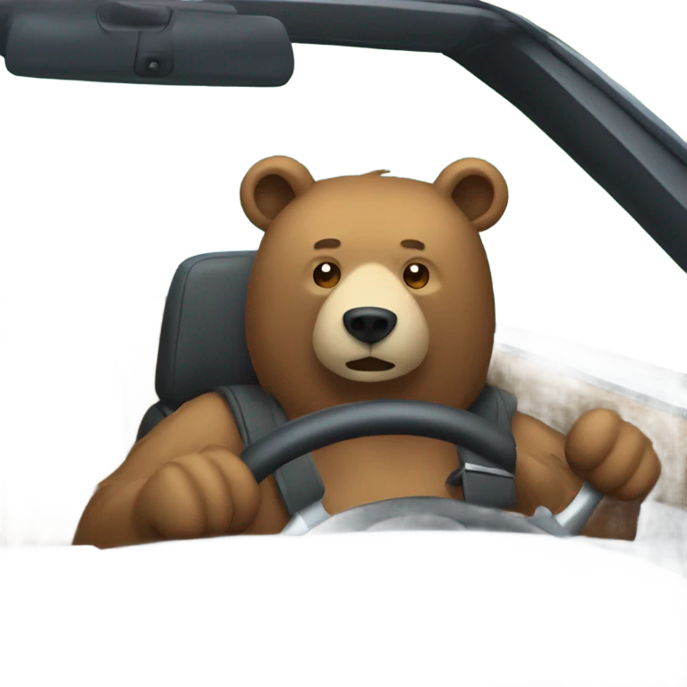 Bear driving a car emoji