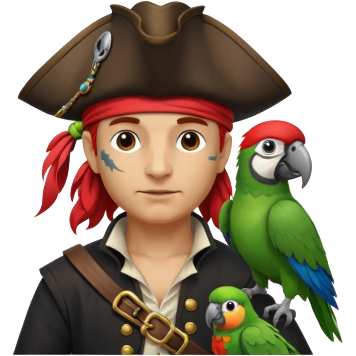 pirate and parrot emoji
