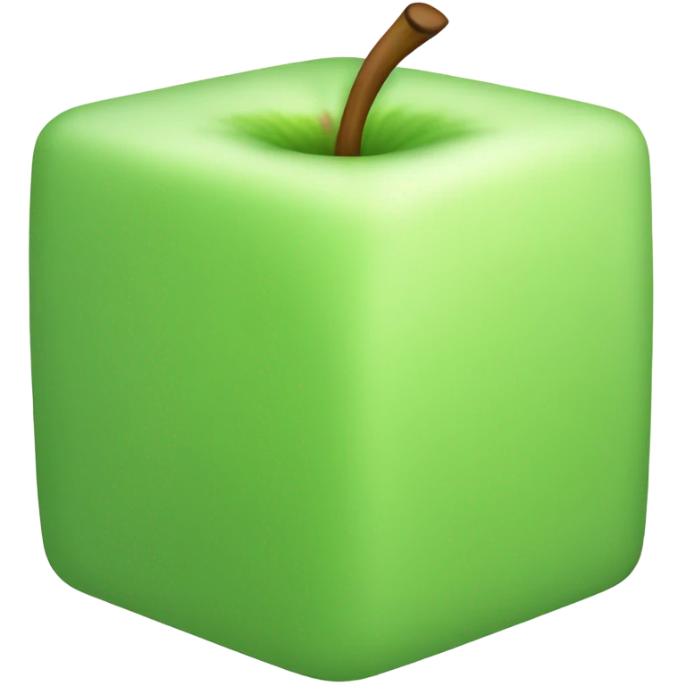 plain green Cube shaped Apple emoji