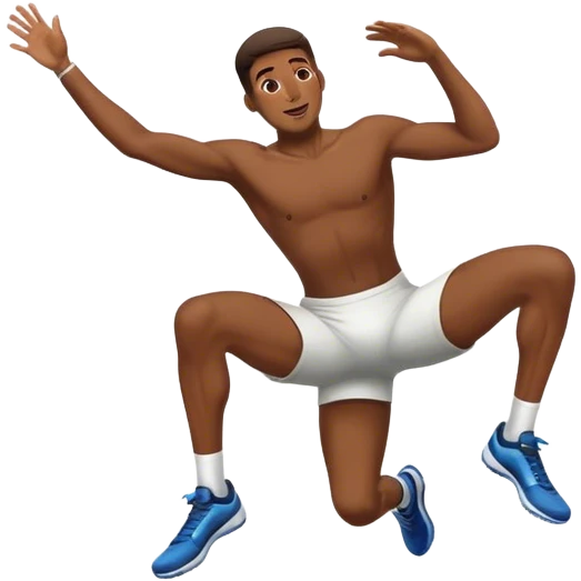 male athlete knee in air jumping emoji