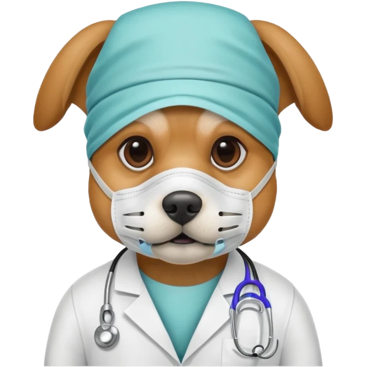 doctor dog Wearing Medical Mask emoji