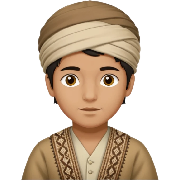 Creat a afghan boy with afghan pacol hat with white Tagore emoji