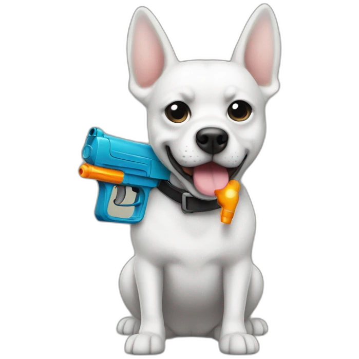 bad dog with an watergun faced on me emoji