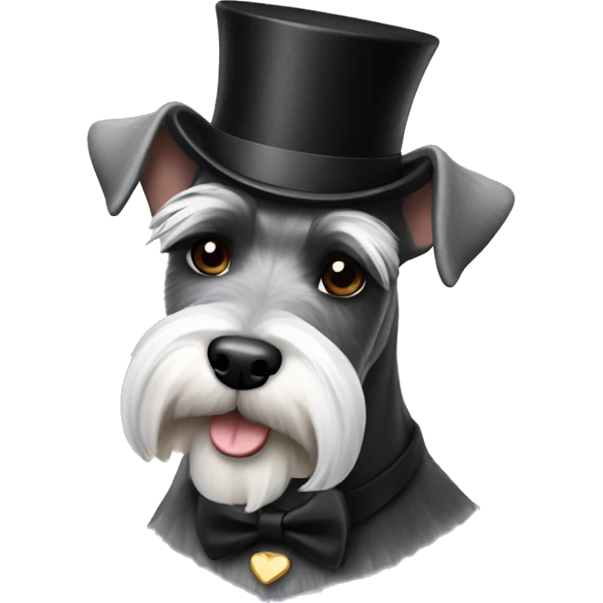 Schnauzer with a top hat emoji