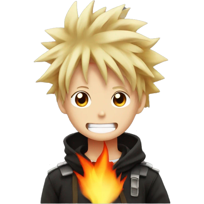Bakugou Katsuki with fire  emoji