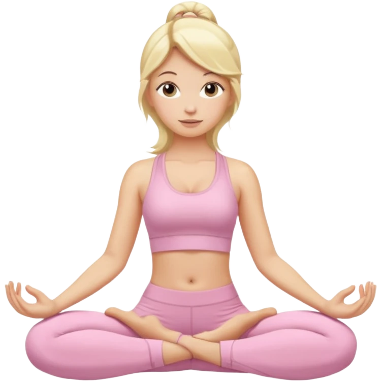 Blonde girl with light pink yoga clothes emoji