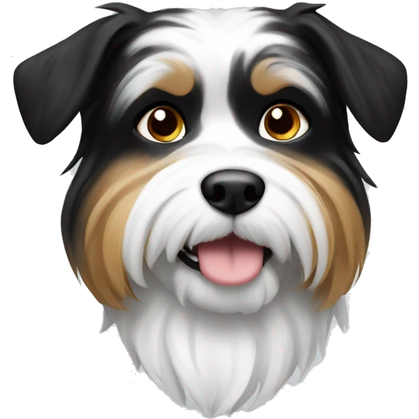 dog biewer york with black head and white body emoji