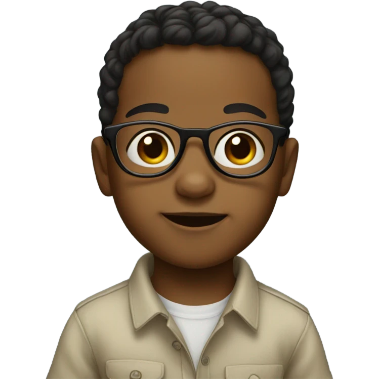 Mixed baby boy with glasses emoji