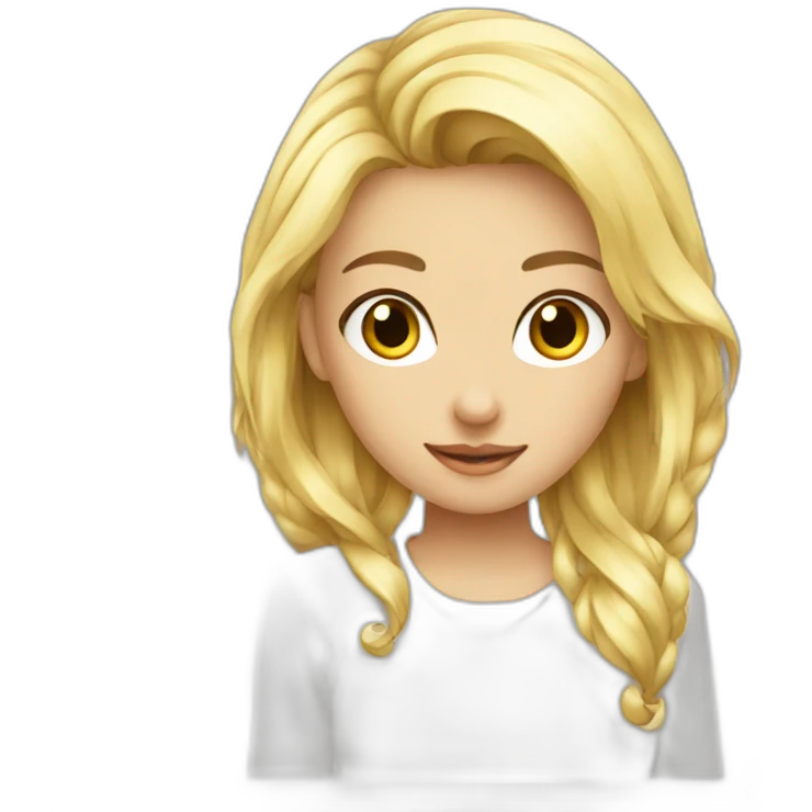 blonde girl in white shirt transparent emoji