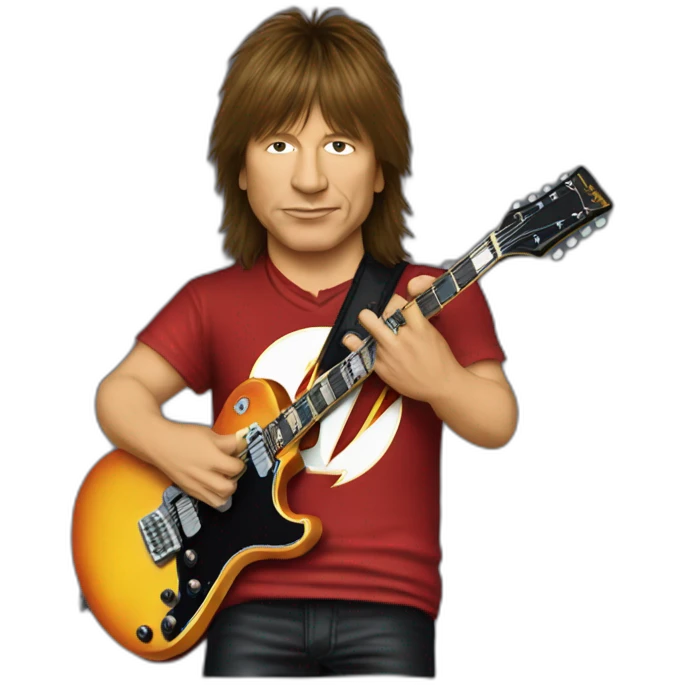 Richie Sambora wearing an  AC/DC tshirt emoji