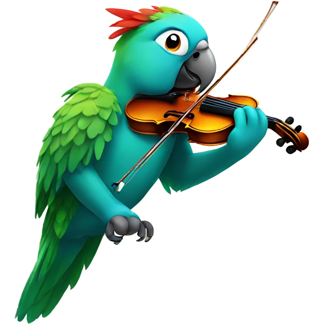 parrot plays the violin emoji