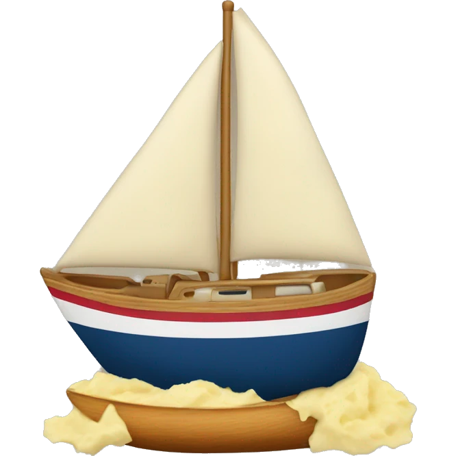 sailboat with mashed potatoes in it emoji