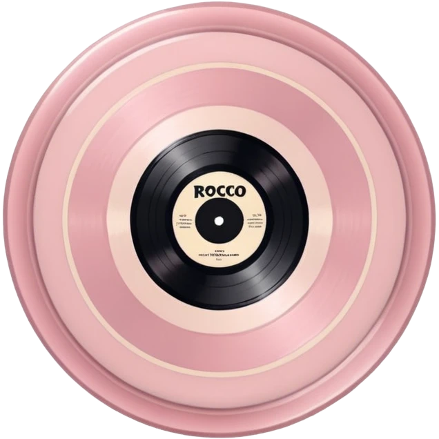 Vintage rococo pale pink vinyl record emoji