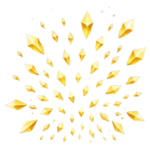 Cluster of radiant golden sparkles floating in mid‑air, soft bokeh, magical glow, dark blurred background, high resolution emoji