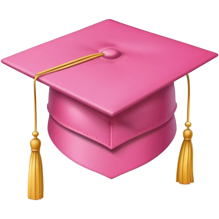 Pink graduation cap emoji