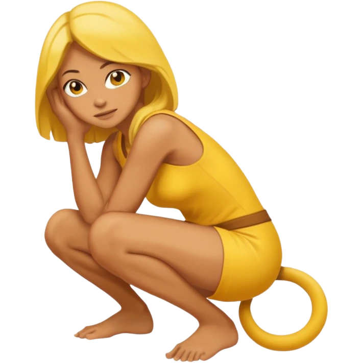 yellow woman crouching emoji