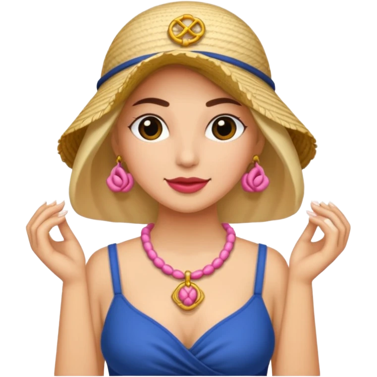Rosa mujer comprando collares de concha marina 🐚  emoji
