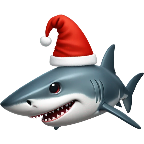 Shark wearing a Santa hat emoji