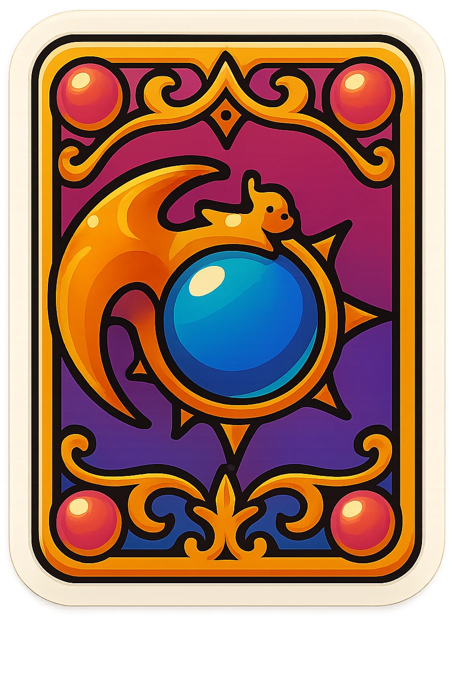 render a playing card back design for PCU emoji