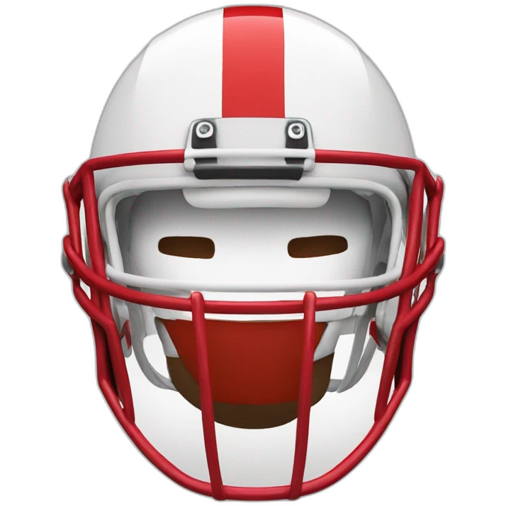 Football player red helmet white facemask emoji