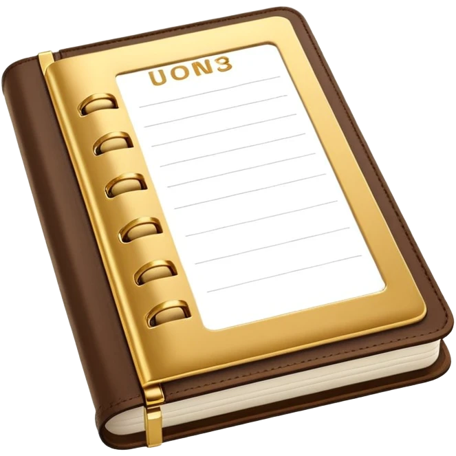 modern elegant planner with checkmarks emoji, 3D style, #ca816d color or #faf1eb color and gold, clean design emoji