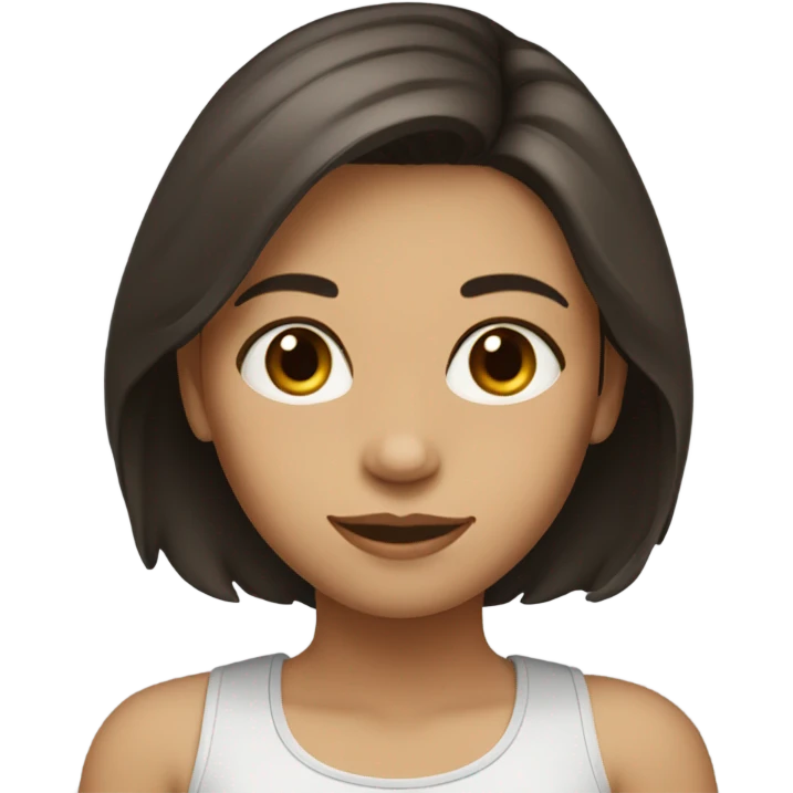 girl with dark brown hair shoulder length  emoji