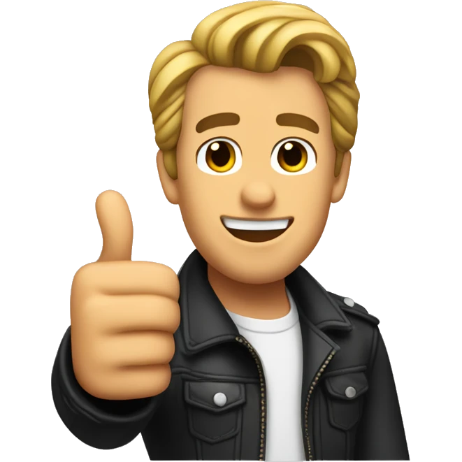 Fonzie like man giving a double thumbs up pose emoji
