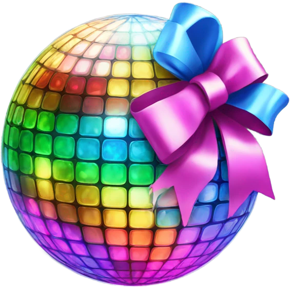 disco ball with bow emoji