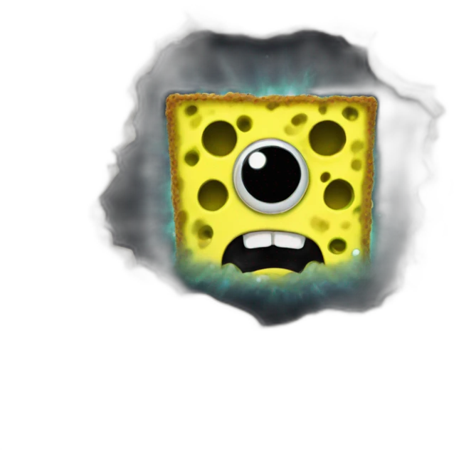 spongebob with a black hole emoji